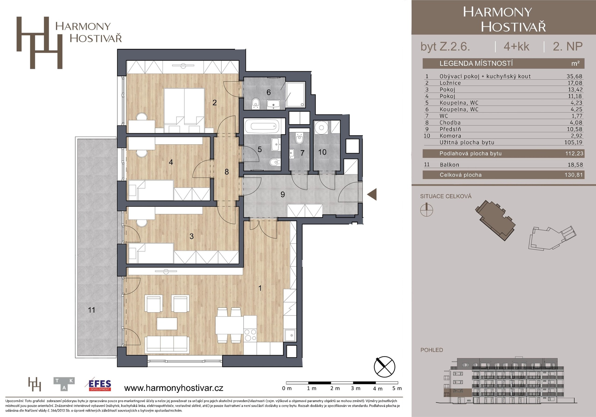 Prodej bytu 4+kk v projektu Harmony Hostivař, 112 m², Praha - Hostivař — fotografie 4