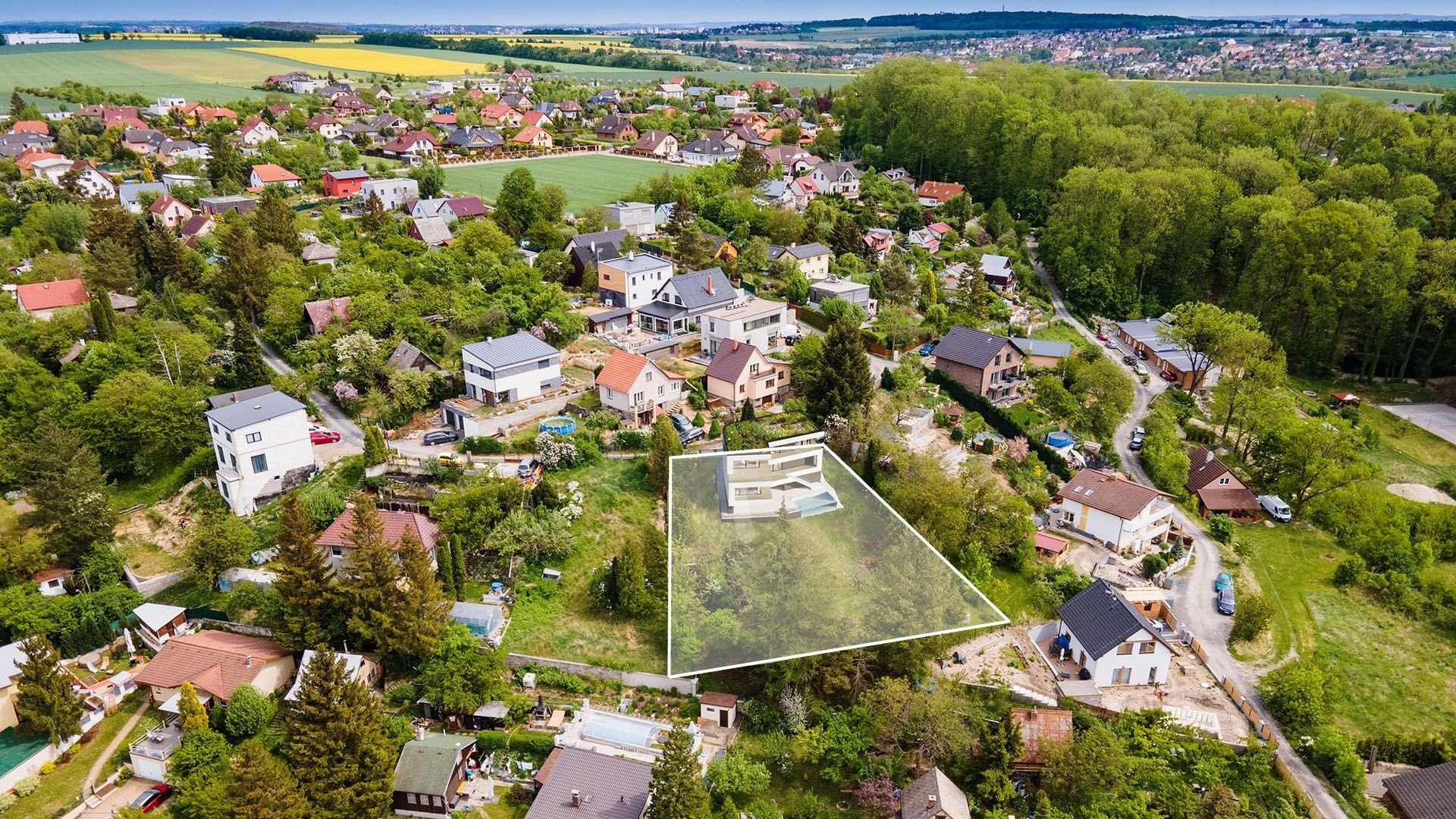 Prodej stavebního pozemku se stavebním povolením, 1 211 m², Zdiby