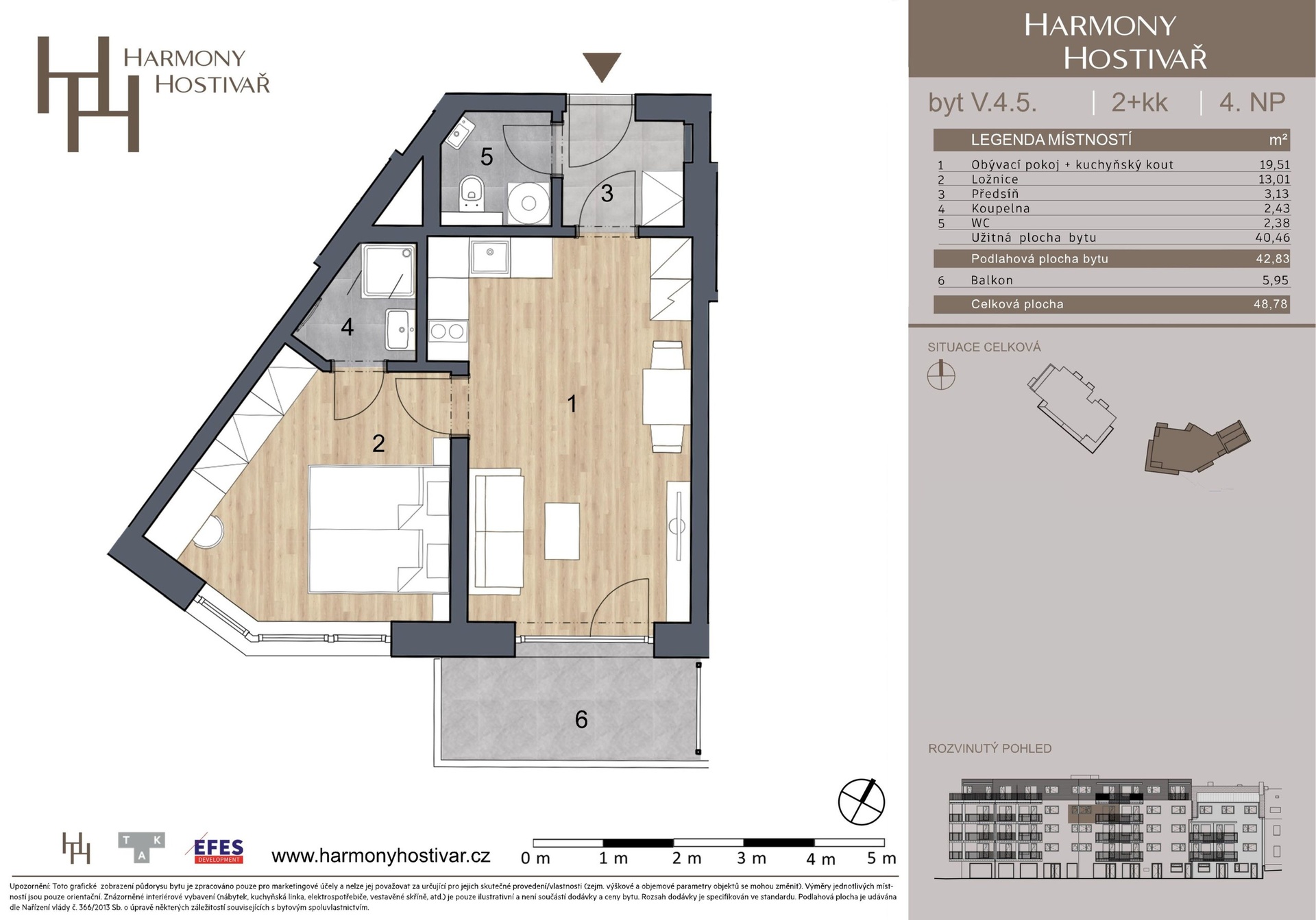 Prodej bytu 2+kk v projektu Harmony Hostivař, 42 m², Praha - Hostivař — fotografie 4