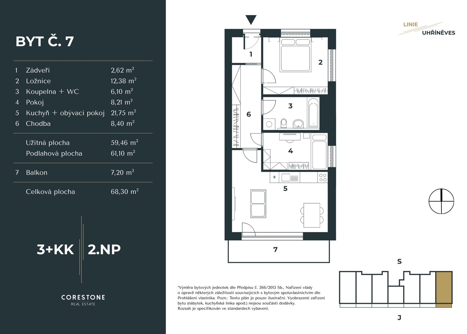 Prodej bytu 3+kk v projektu Linie Uhříněves, 61 m², Praha 10 - Uhříněves — fotografie 17