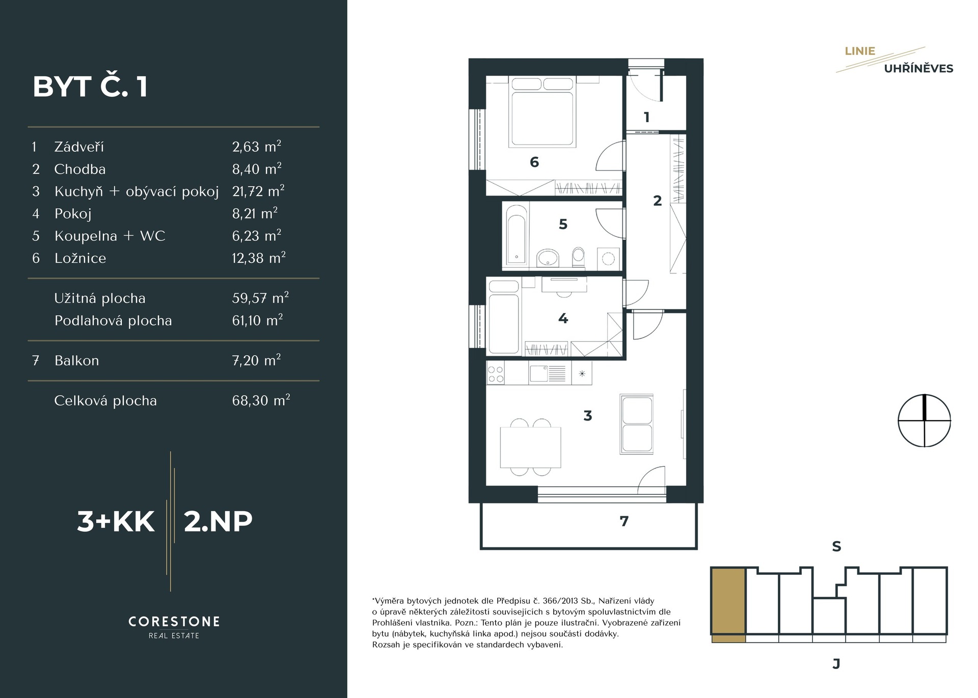 Prodej bytu 3+kk v projektu Linie Uhříněves, 61 m², Praha 10 - Uhříněves — fotografie 17